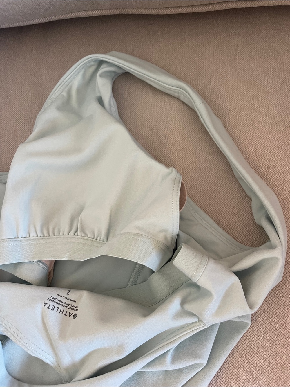 Athleta Transcend V-Neck Cropped Bra in Light Sage SIZE S - Picture 9 of 9